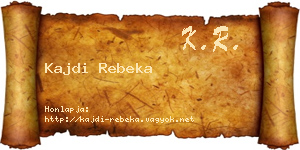 Kajdi Rebeka névjegykártya